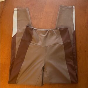 Abercrombie & Fitch Willow Colorblock YPB leggings in brown and white S